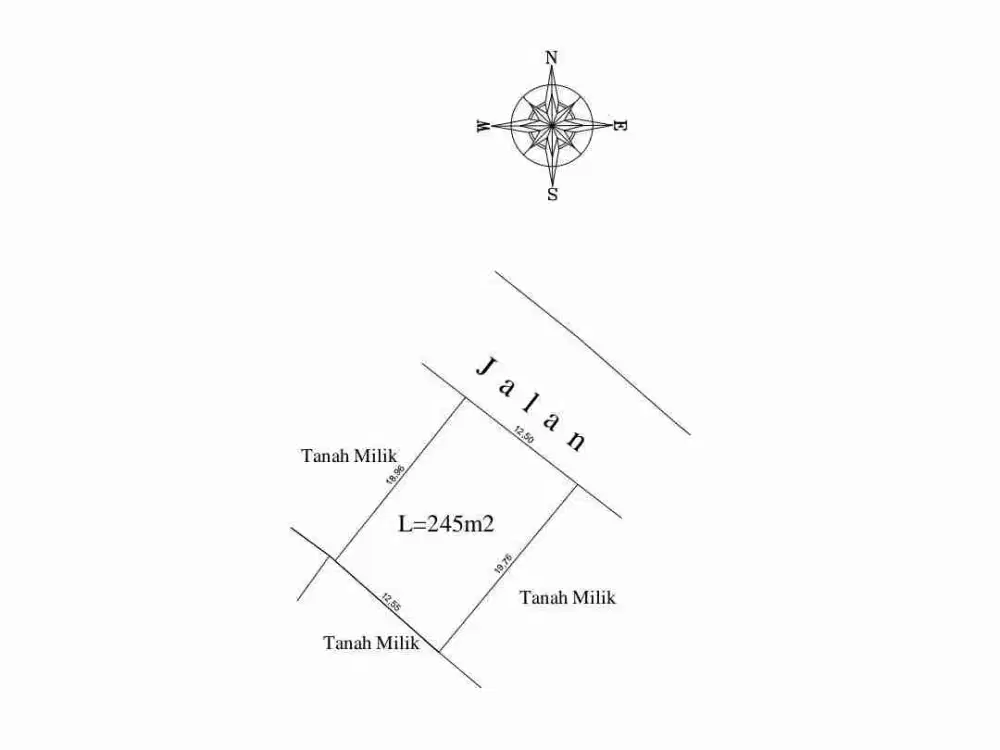 jual tanah 2,45 are di jln Bidadari seminyak Kuta Bali