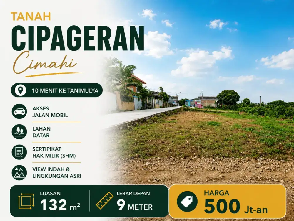 Tanah Cipageran Cimahi Dekat Daerah Tanimulya