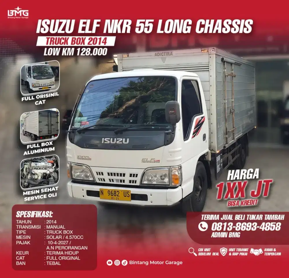 Truck BOX Isuzu Elf NKR55 Long Chassis 2014