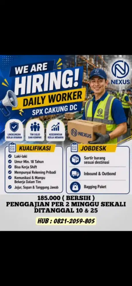lowongan kerja vendor nexus di cakung dc