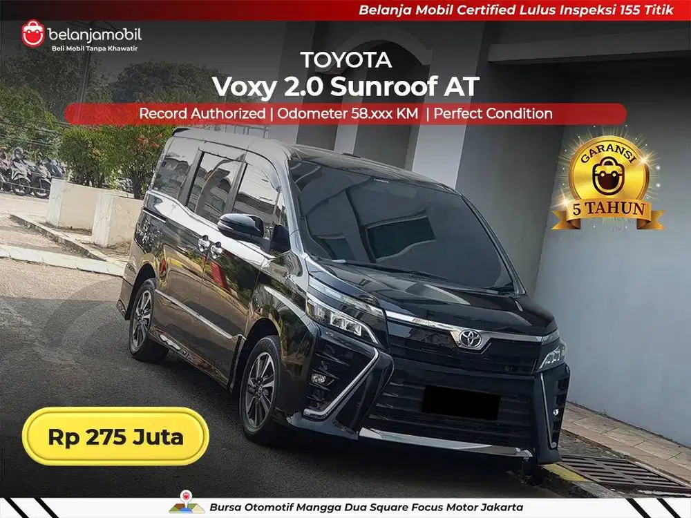 [ GARANSI 5TH ] Toyota Voxy 2.0 Sunroof AT 2020 2021