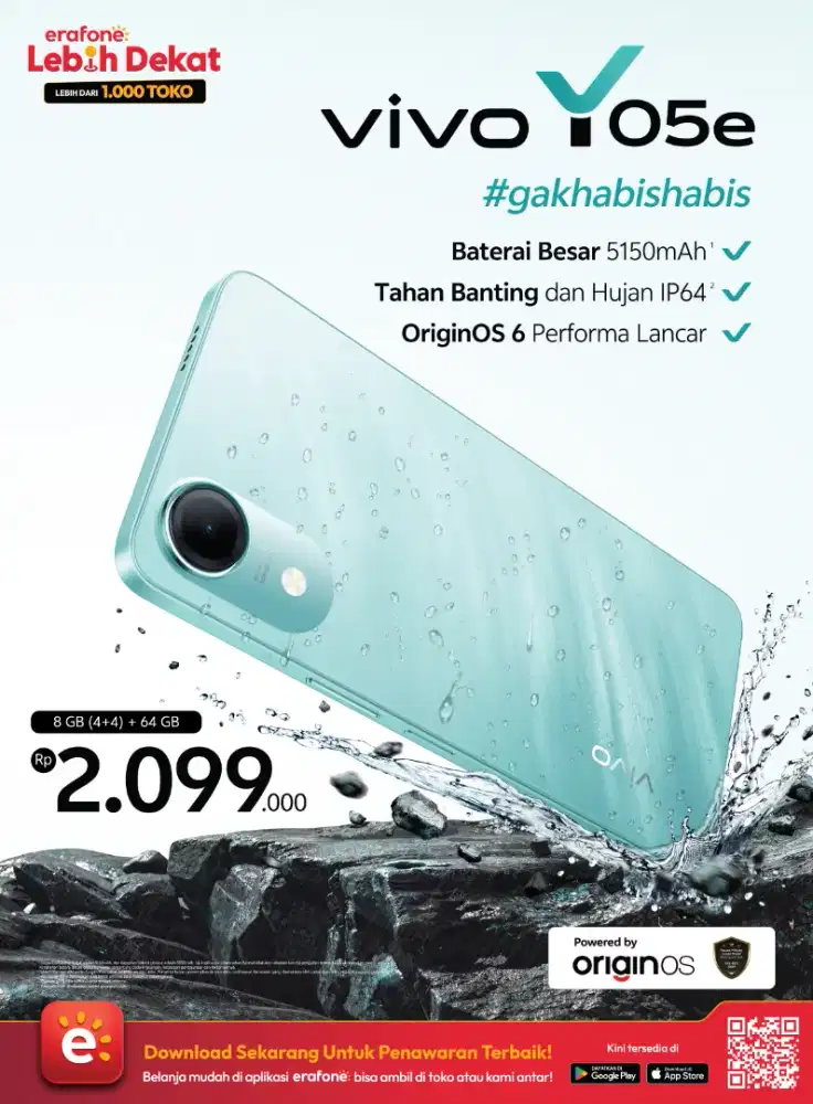 NEW vivo Y05e 2jtan aja udah free antigores, case, headset lengkaappp