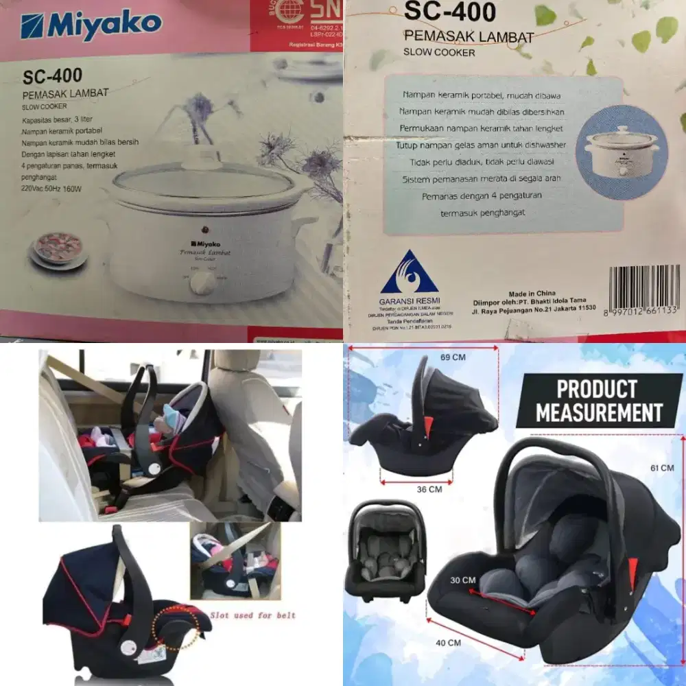 DIJUAL MURAH CARSEAT DAN SLOWCOOKER