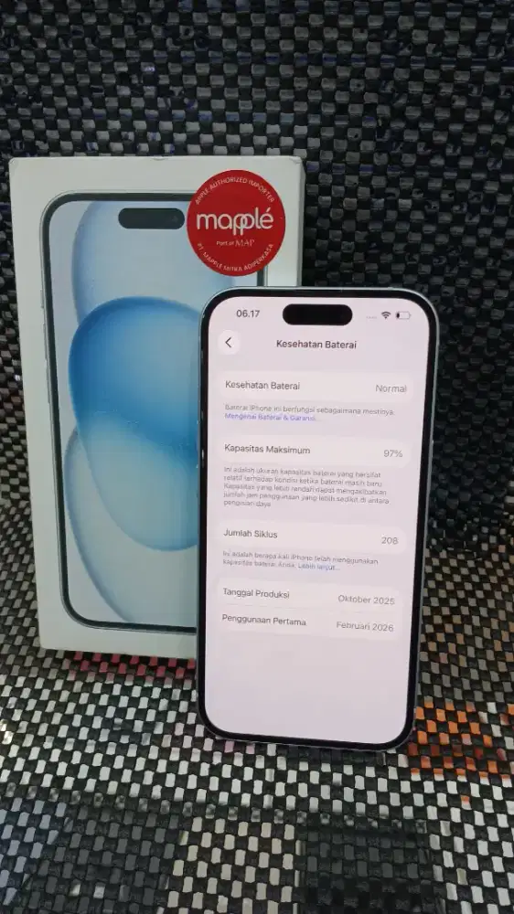 dijual iPhone 15 128 garansi 7 bulan lagi
