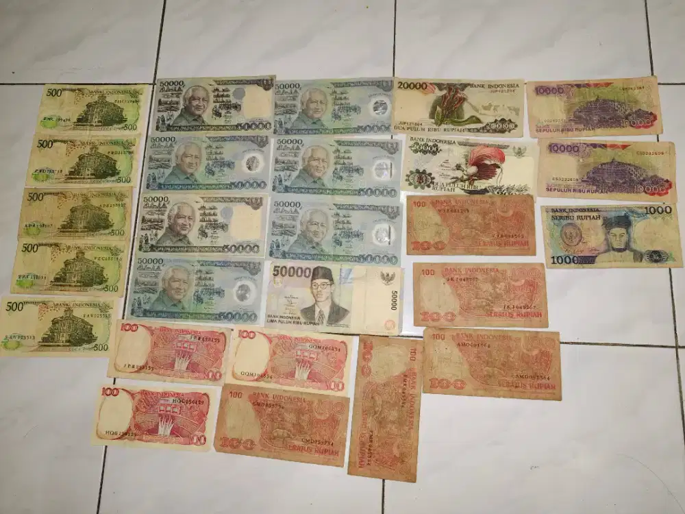Dijual koleksi uang kertas Rupiah lama asli Bank Indonesia