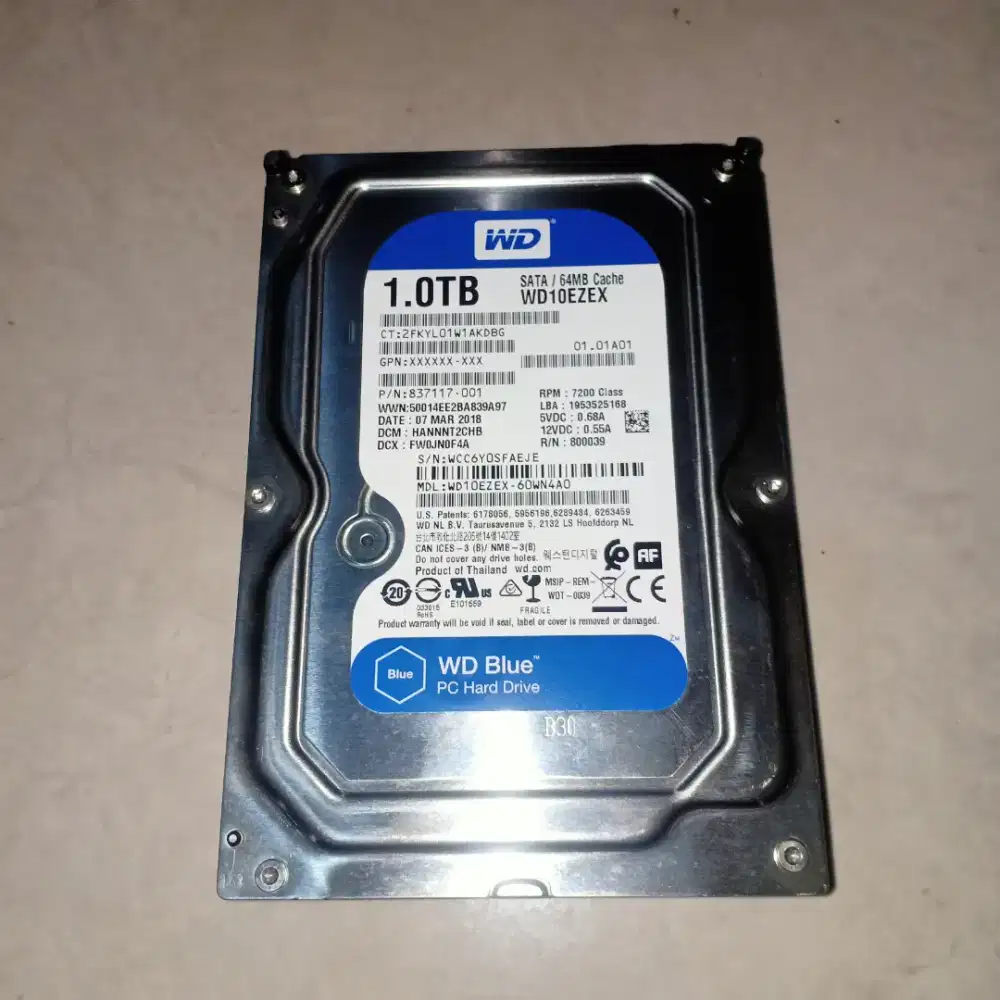 Western Digital (WD) HDD Blue 1TB SATA 3.5