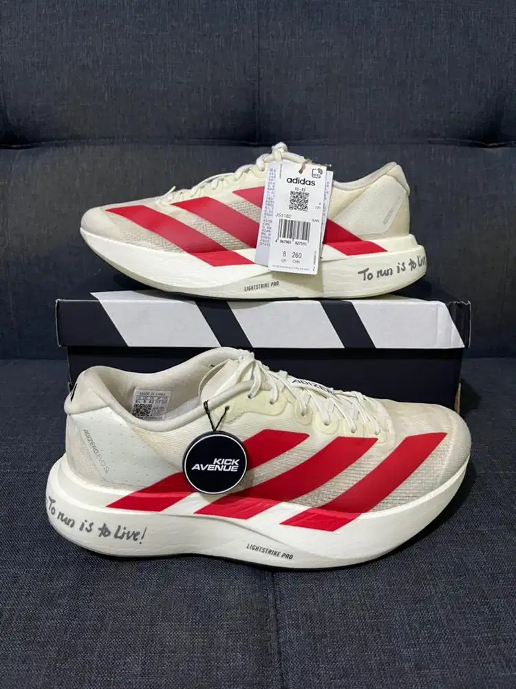 Sepatu Running Adidas Adizero EVO SL Size 42 Second Fullset Original