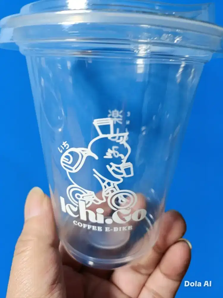 Gelas plastik (CUP) + tutup untuk minuman kopi, teh, dll