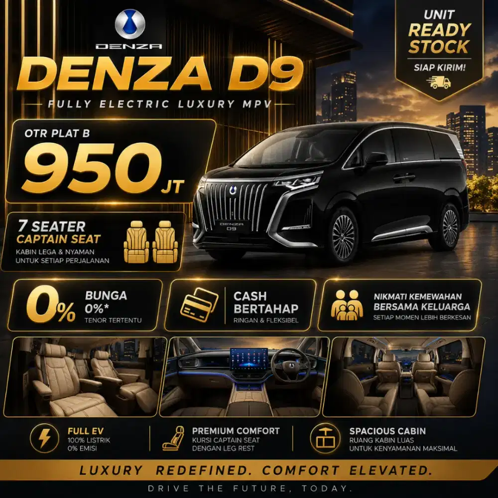 MPV Listrik Mewah Harga Mulai 950 Jt! Denza D9 Ready Stock