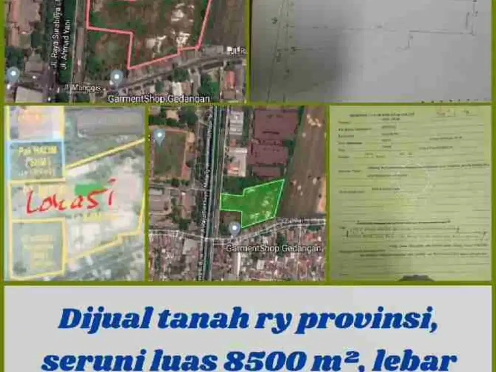 Di jual tanah kering raya seruni gedangan