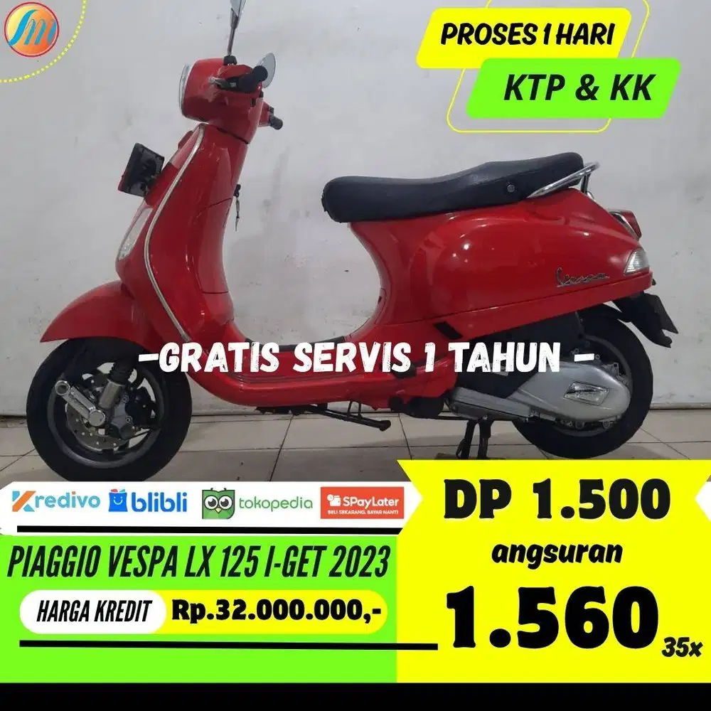 VESPA LX 125 I-GET 2023 KREDIT DP HANYA 1,5JUTA ANGSURAN TERJANGKAU