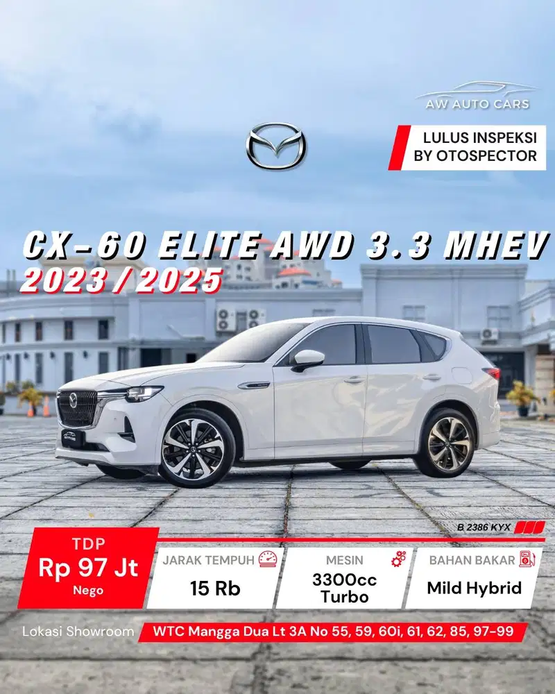 Mazda CX-60 Elite AWD 3.3 MHEV 2024 NIK 2023 CX60 Kuro Mild Hybrid