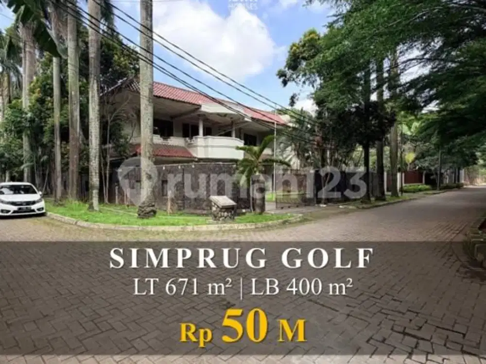Rumah Lama Hadap Utara One Gated Sistem di Simprug Golf