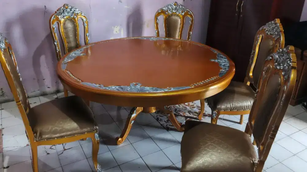 Meja makan jati set