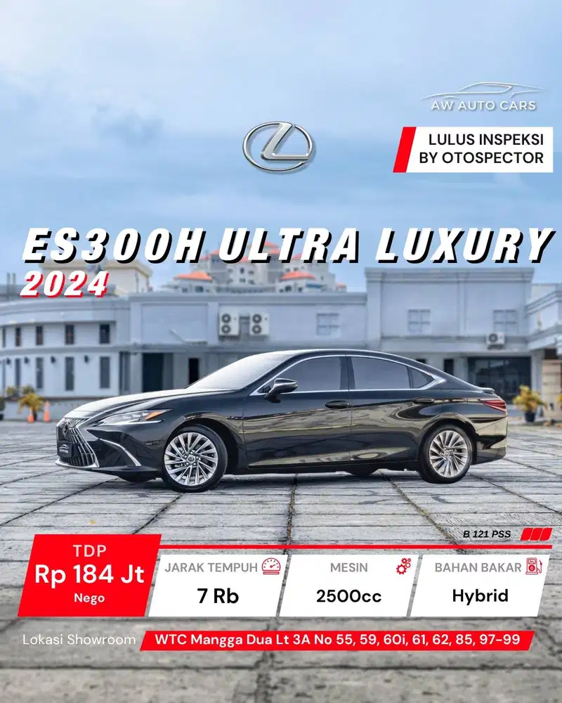 [KM 7 RB] Lexus ES300h Ultra Luxury NIK 2024 mdl 2023 ES 300h Hybrid