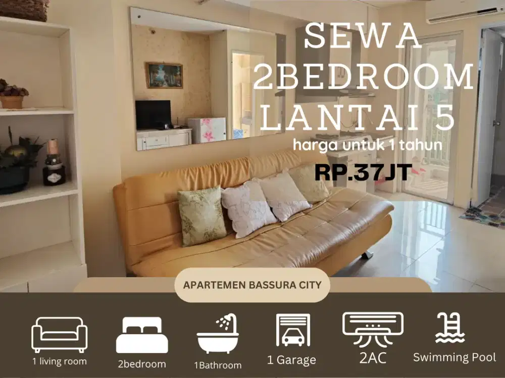 sewa 2kamar full furnis tower baru apartemen bassura city
