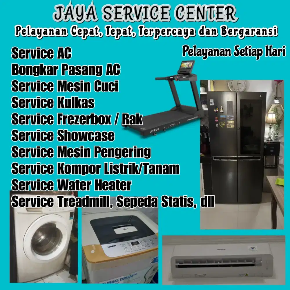 Service Mesin Cuci Kulkas Frezer Bongkar Pasang AC Servis AC Treadmill