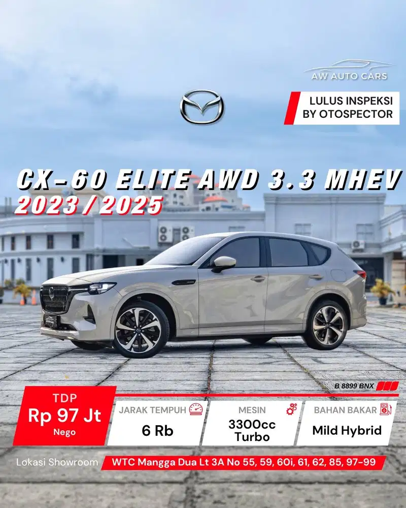 Mazda CX-60 Elite AWD 3.3 MHEV 2024 NIK 2023 CX60 Kuro Mild Hybrid