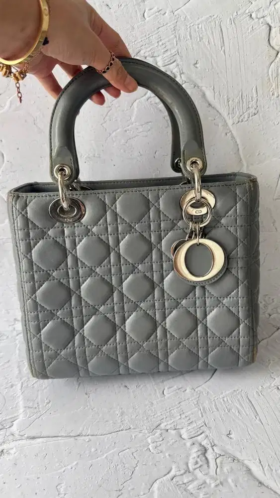 Tas lady dior grey vintage
