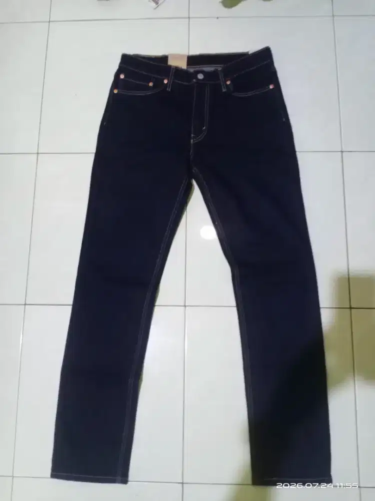 Celana jeans Pria Original Levis 511 Slim Biru gelap pekat