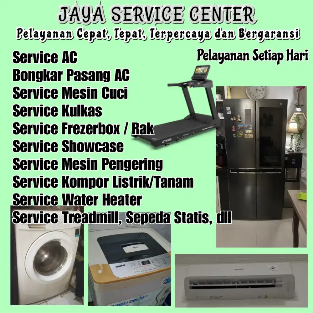 Service Mesin Cuci Kulkas Frezer Bongkar Pasang AC Servis AC Treadmill