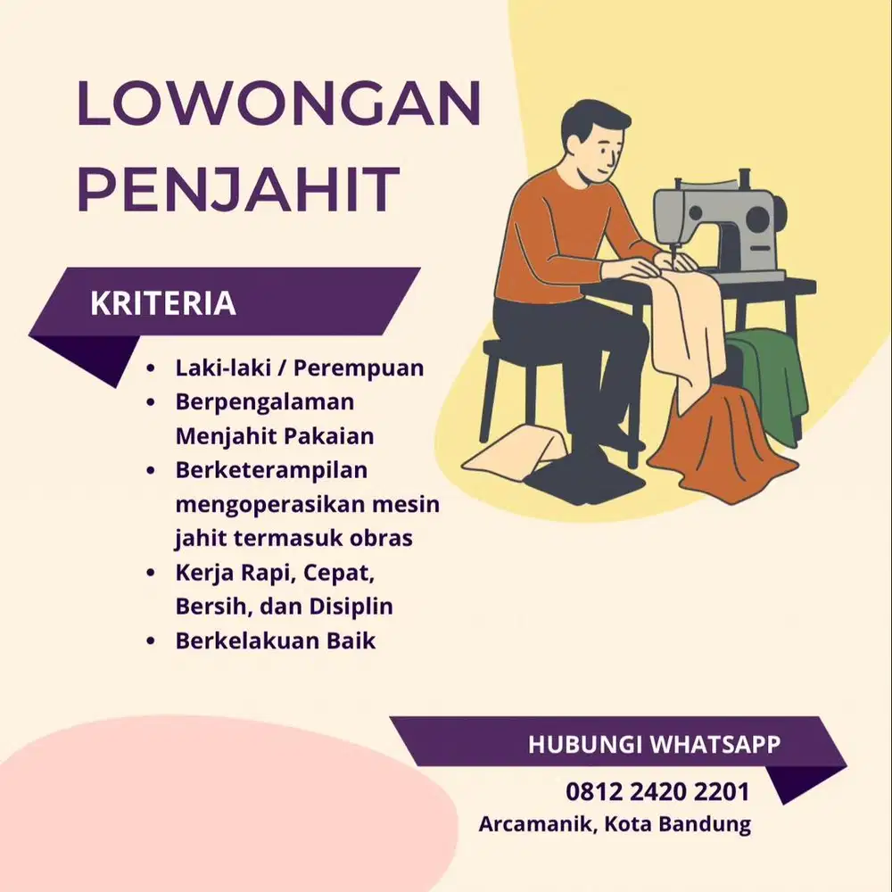 lowongan kerja penjahit