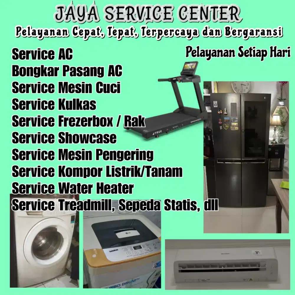 Service AC Kulkas Frezer Mesin Cuci Bongkar Pasang AC Servis Treadmill
