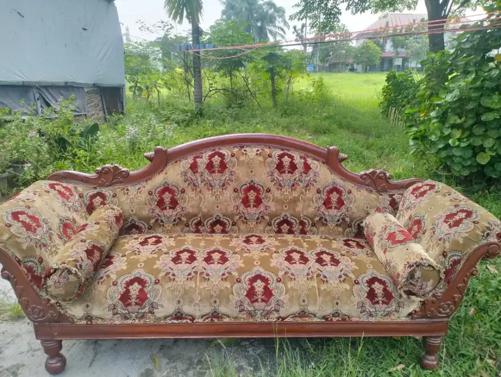 sofa single jati Jepara asli siap pakai diplitur lg