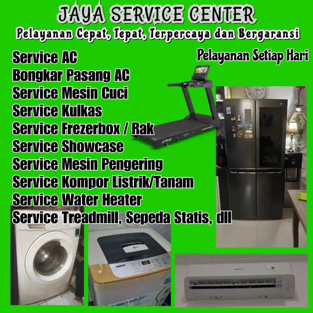 Service AC Kulkas Frezer Bongkar Pasang AC Servis Mesin Cuci Treadmill