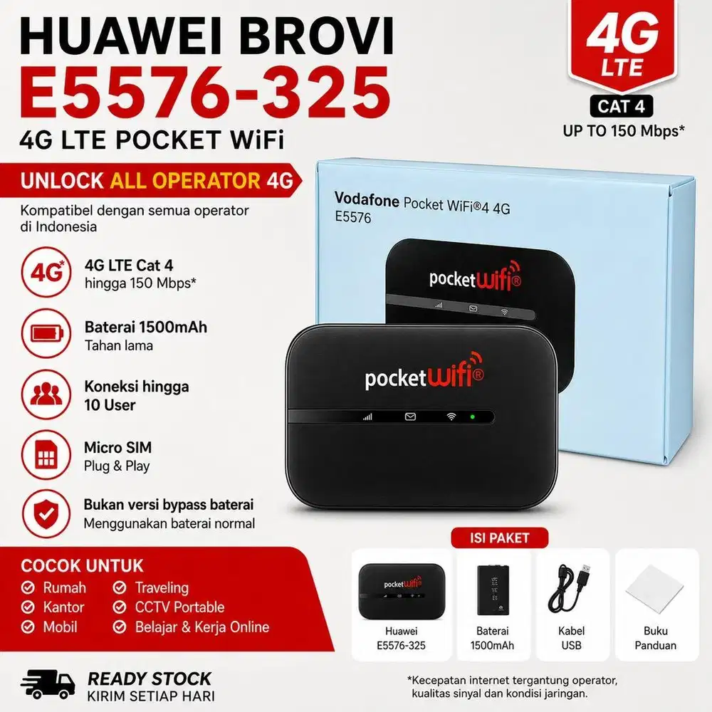 BARU Mifi Modem Wifi 4G HUAWEI E5576 Unlock