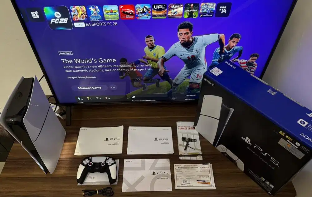 PS5 Slim Digital 1TB + FC26 (mulus & lengkap)