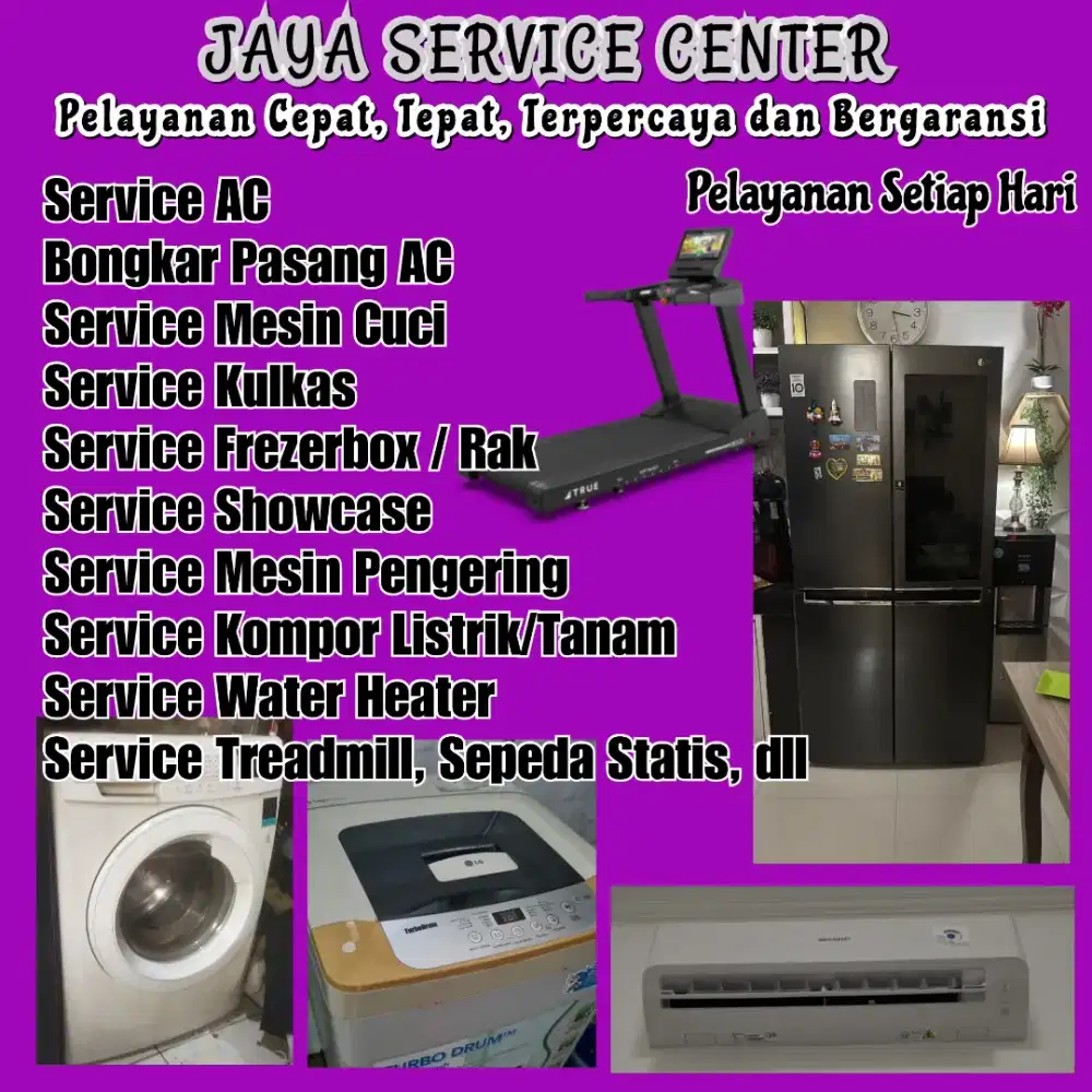 Service Mesin Cuci Kulkas Frezer Bongkar Pasang AC Servis AC Treadmill