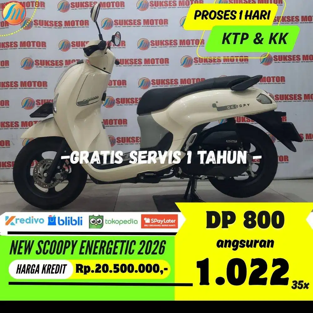 DP CUKUP 800RIBU HONDA NEW SCOOPY ENERGETIC 2026 SEKEN BERGARANSI