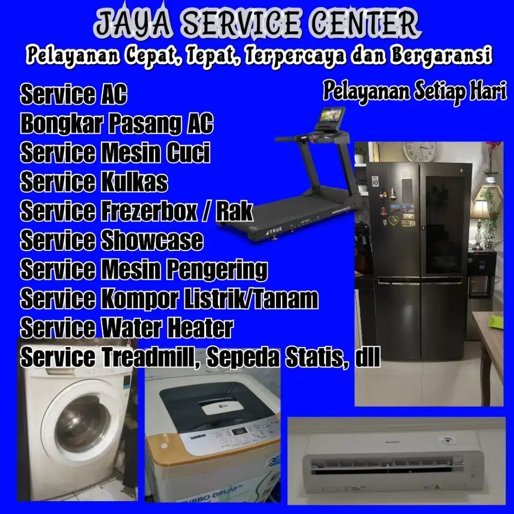Service AC Mesin Cuci Kulkas Frezer Bongkar Pasang AC Servis Treadmill