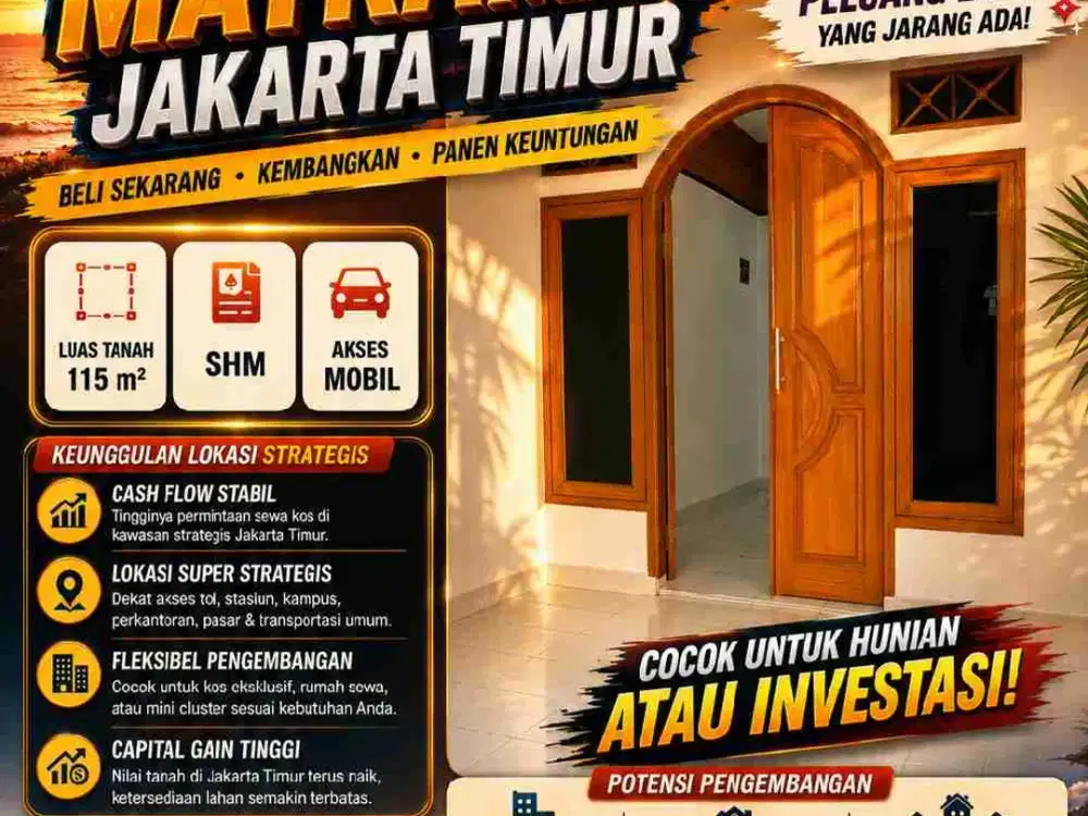 Jual Rumah di Jakarta Timur Utan Kayu Matraman - Dekat Menteng, Cempaka Putih, Rawamangun dan Kayu Putih, SHM, Akses Mobil, di bawah Pasaran, Nego