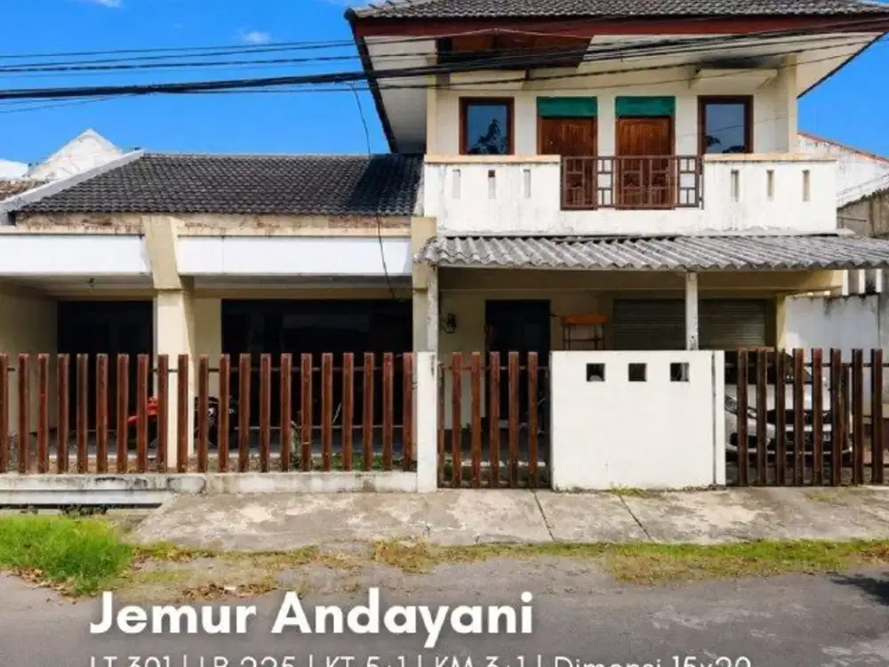 Rumah Jemur Andayani STRATEGIS, CARPORT, ROW JALAN 3 MOBIL