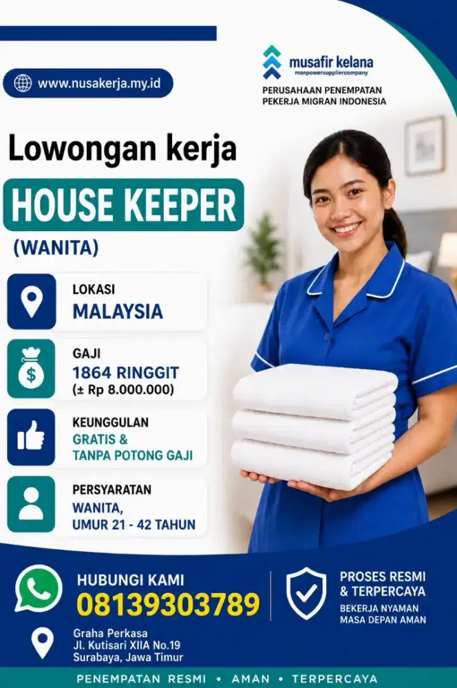 Lowongan Kerja Resmi House Keeper