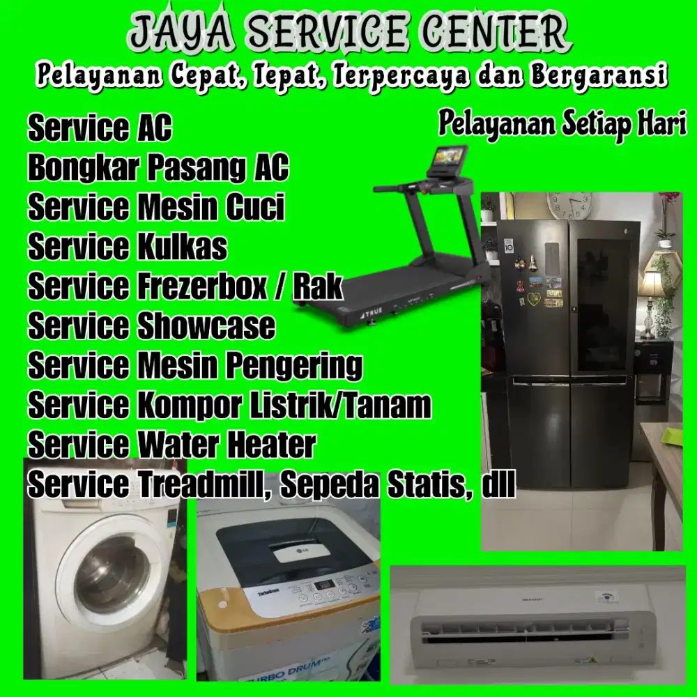 Service AC Kulkas Frezer Mesin Cuci Bongkar Pasang AC Servis Treadmill
