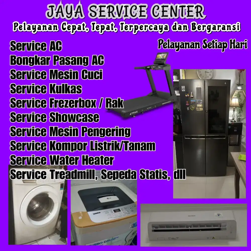 Service Mesin Cuci AC Kulkas Frezer Servis Treadmill Bongkar Pasang AC