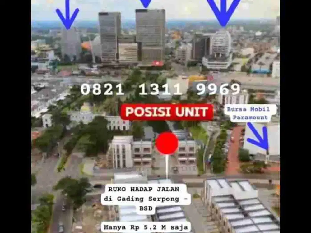 Ruko Posisi Hoek Hadap Jalan Gading Serpong Menuju BSD Ruko Illago Grande