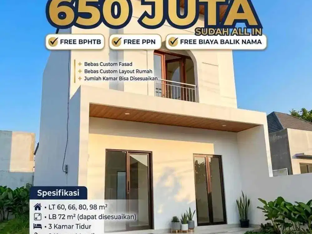 Rumah 2 lantai cluster dibanyumanik promo harga 600 jutaan