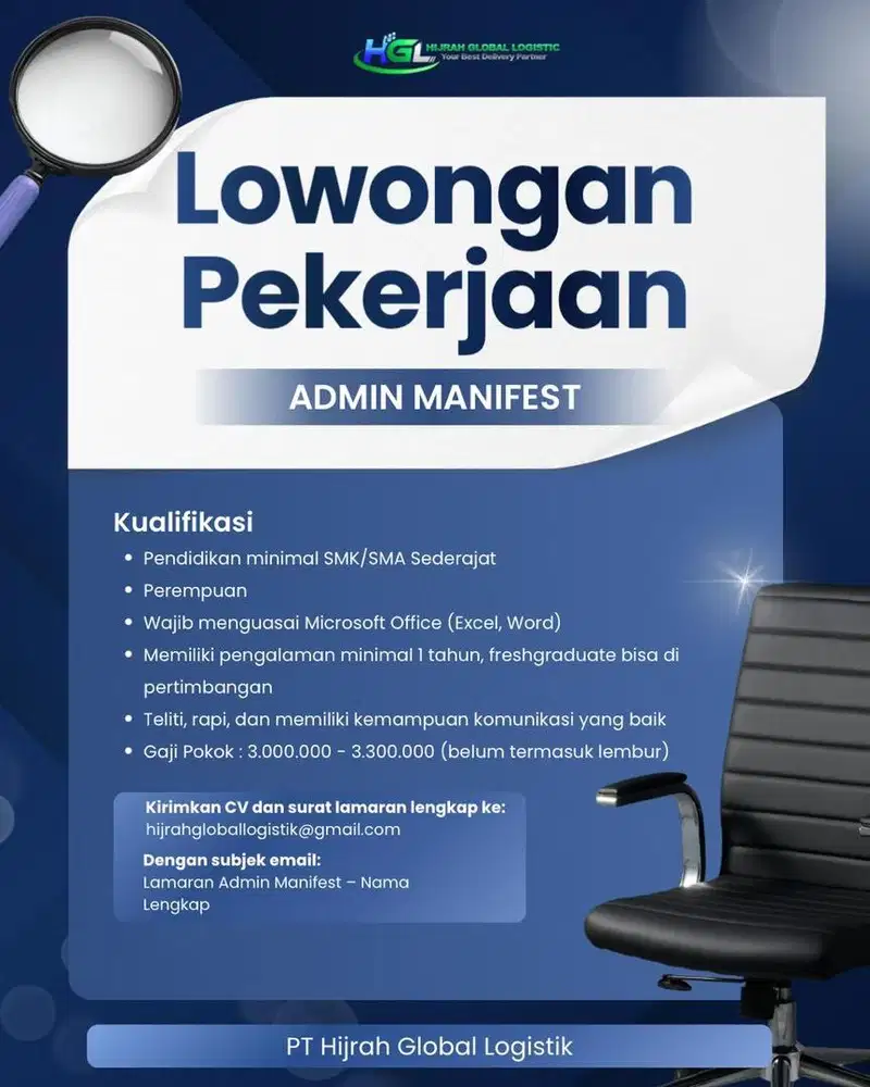 Lowongan Kerja Admin Manifest