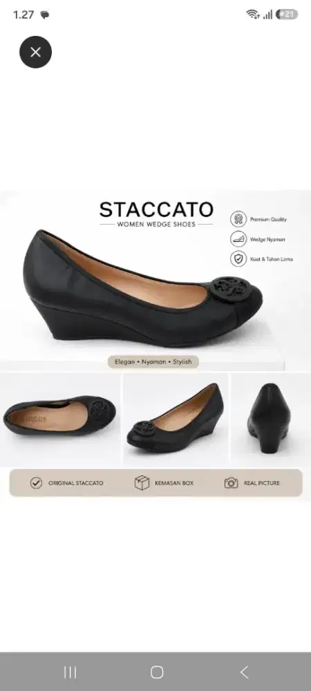Sepatu wedges staccato