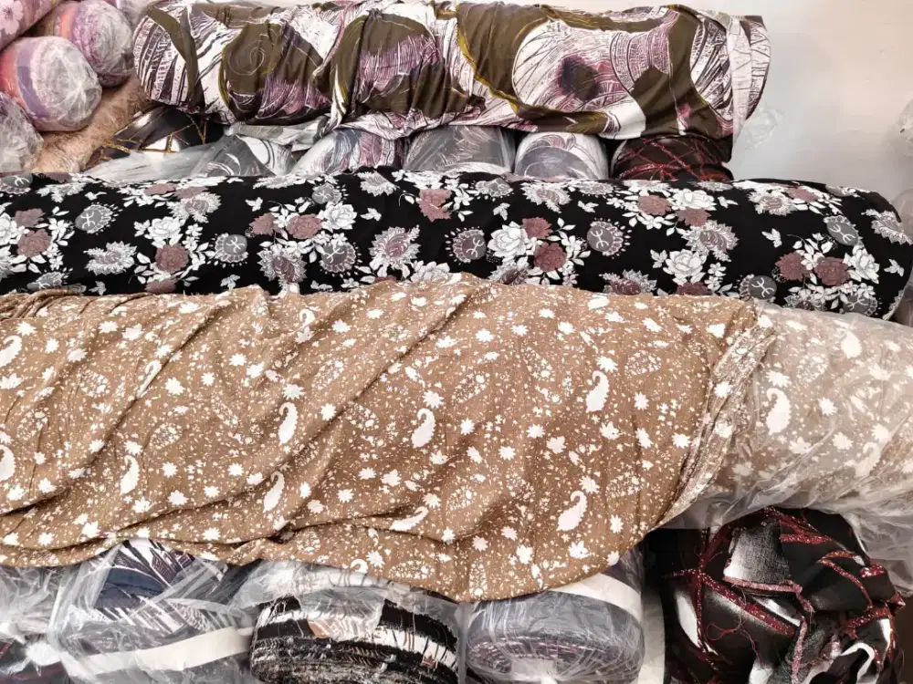 Bahan kain rayon motif import