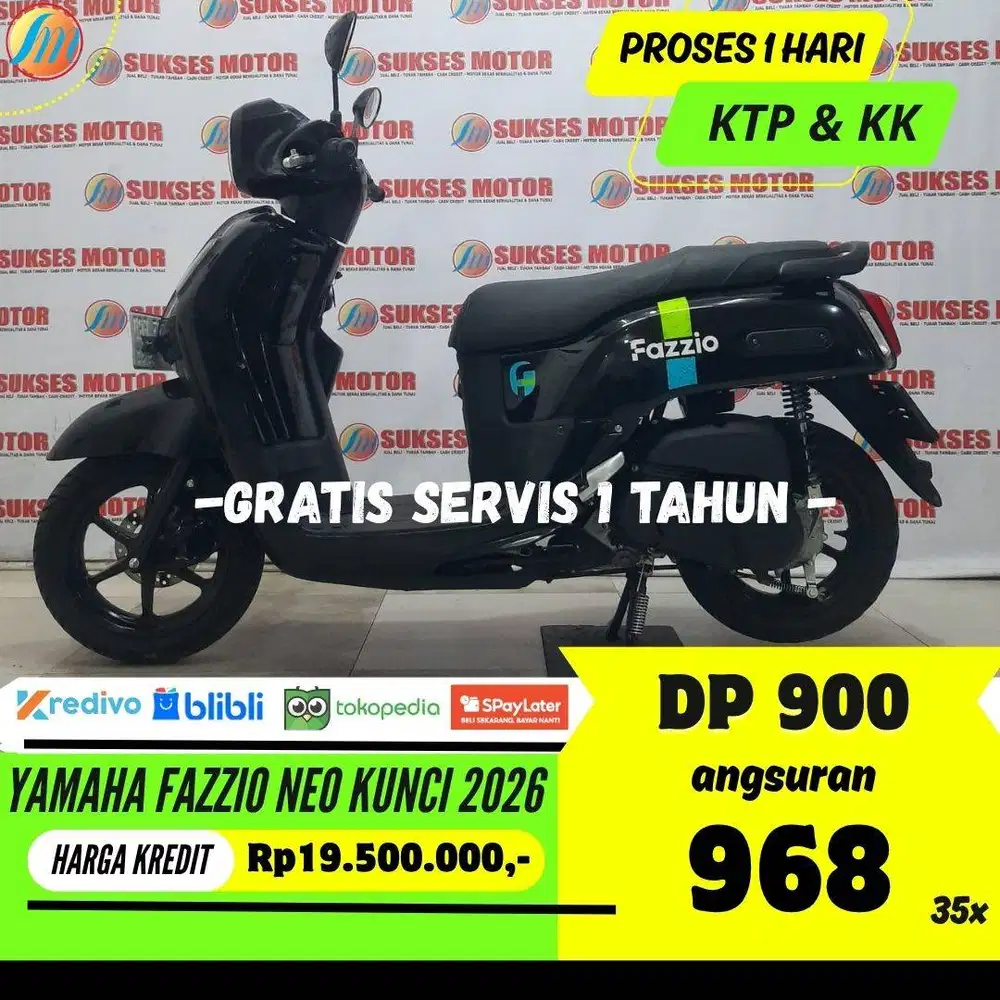 DP 900RIBU YAMAHA FAZZIO NEO 2026 KUNCI SEKEN ANGSURAN RINGAN