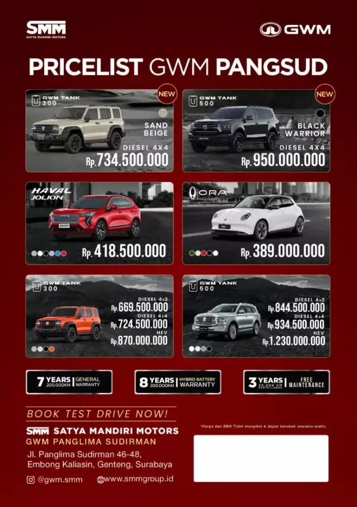 Jual mobil New Merk GWM