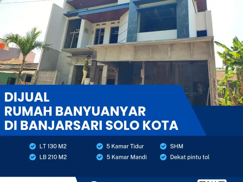 Dijual Rumah Baru Mewah Siap Pakai, Lokasi Banjarsari, Solo Luas 130m2