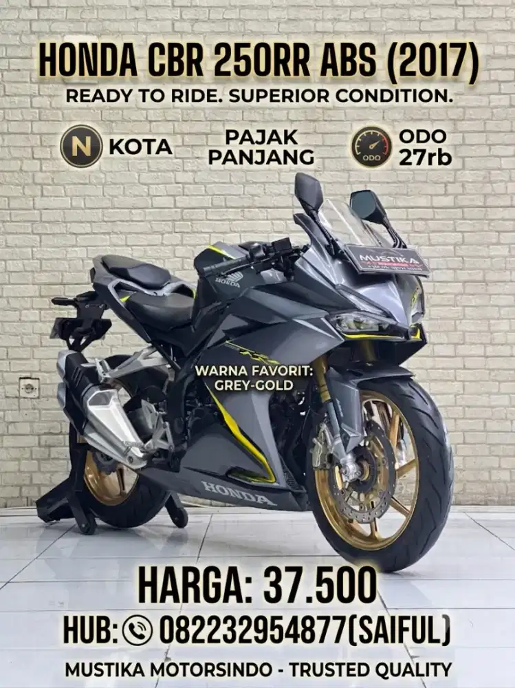 Perfect Condition!!Honda CBR 250RR ABS 2017 N Kota Pajek Pnjng-Mustika