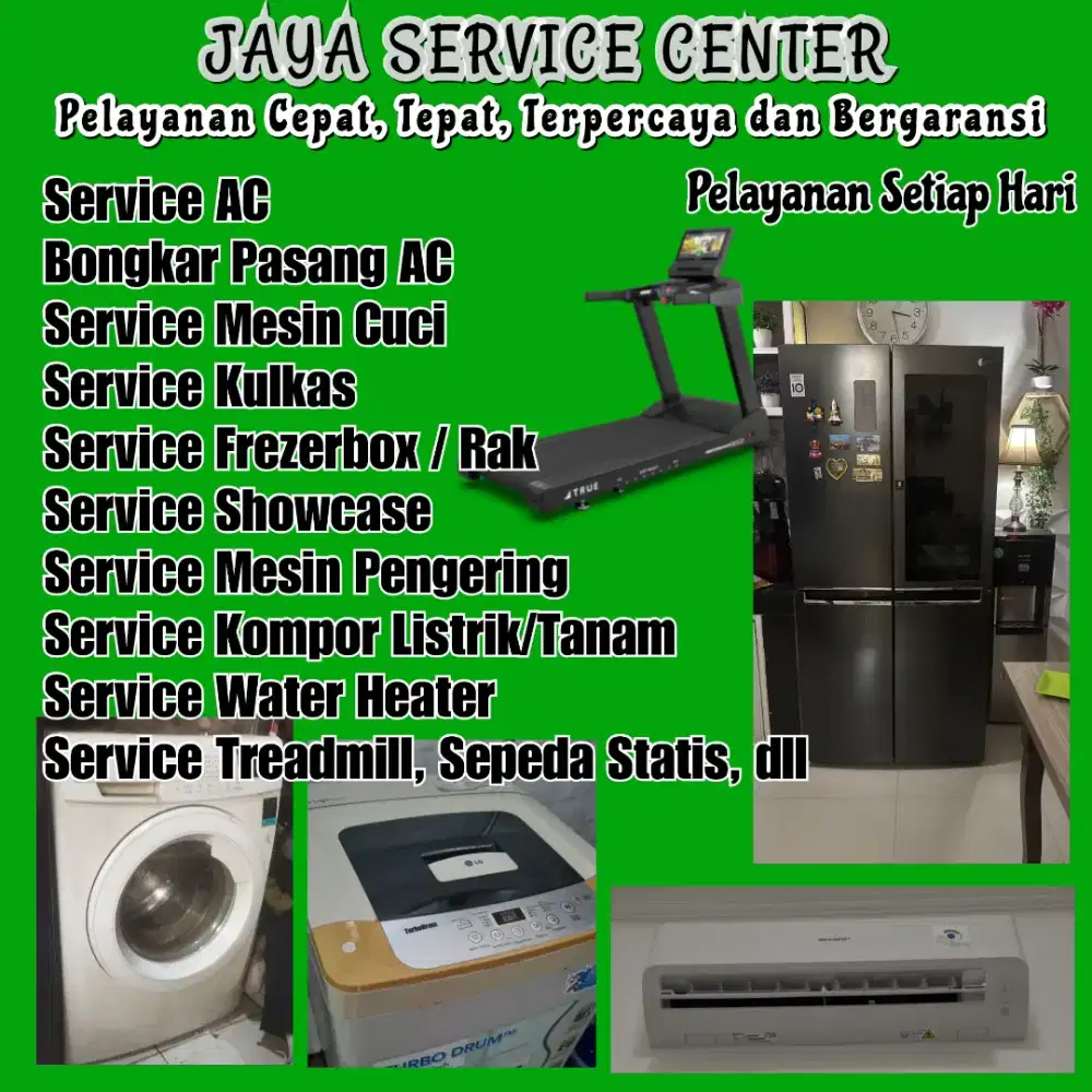 Service Kulkas Frezer Bongkar Pasang AC Servis AC Mesin Cuci Treadmill