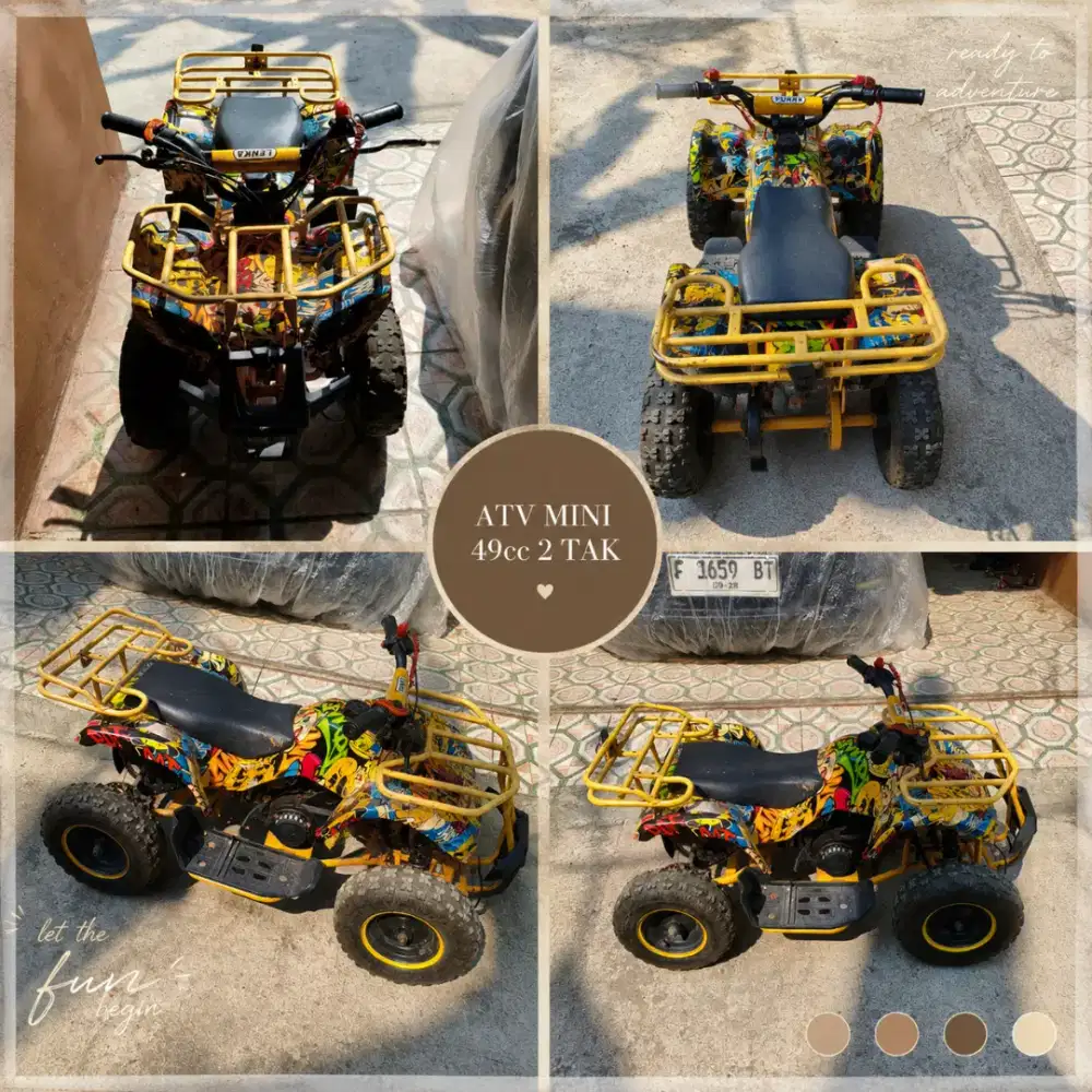 Atv mini bensin 49 cc 2 tak anak mesin normal siap pakai